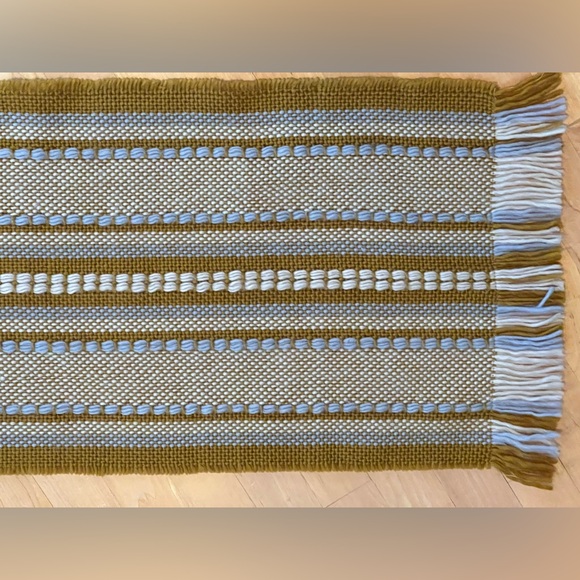 🌽 Chunky Weave Fringe Scarf |Goldenrod & Cream with Blue by Madewell - Picture 17 of 17